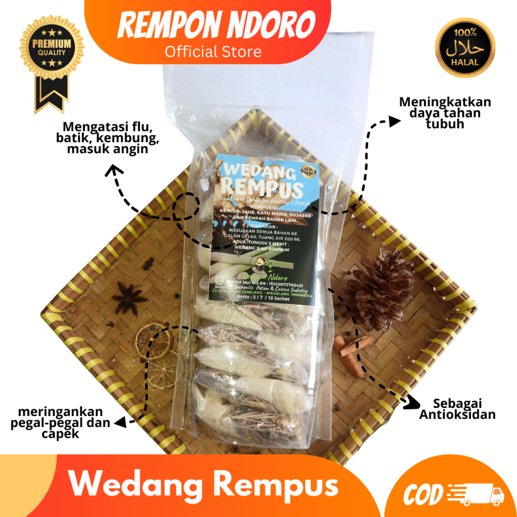 

Rempon Ndoro - Wedang Rempus Khas Magelang isi 5 pcs dan 10 pcs