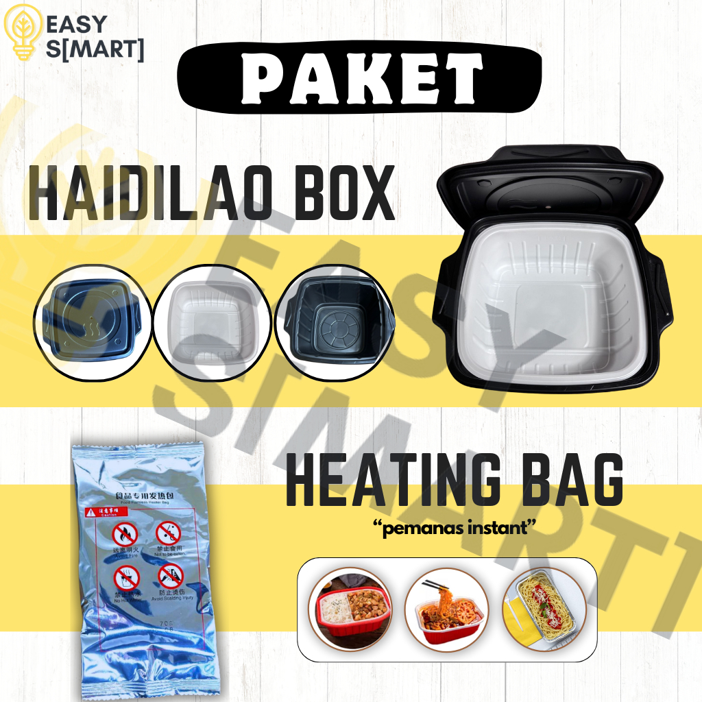 PAKET Haidilao Self Heating Box + Self Heating Bag Flameless Ration Heater Outdoor Travelling/ Kotak