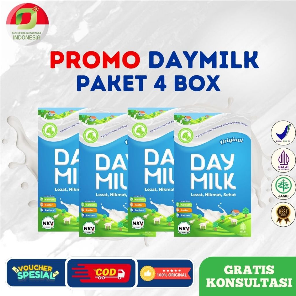 

DAYMILK ORIGINAL 4 Box | Susu Kambing Etawa Untuk Menjaga Kesehatan Tulang Mencegah Osteoporosis