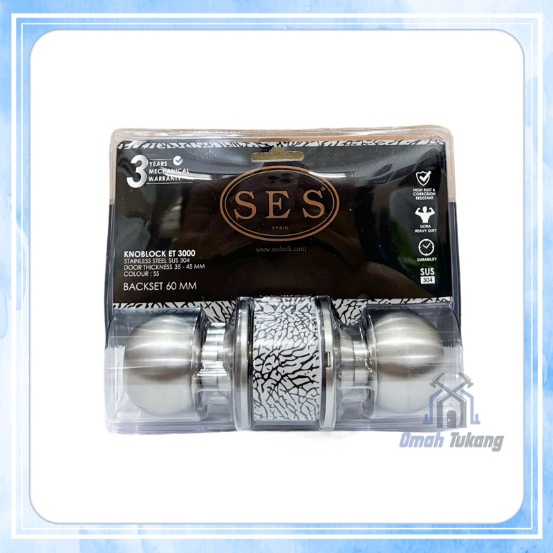 Kunci Bulat SES SUS304 Stainless / Kunci Bulat Kamar Mandi