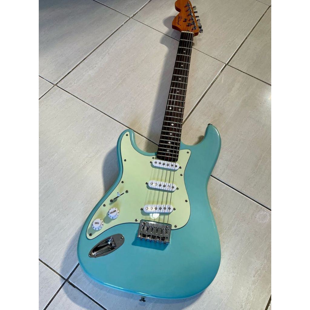 Stranough Left Handed Stratocaster Sonic Blue - Gitar Kidal