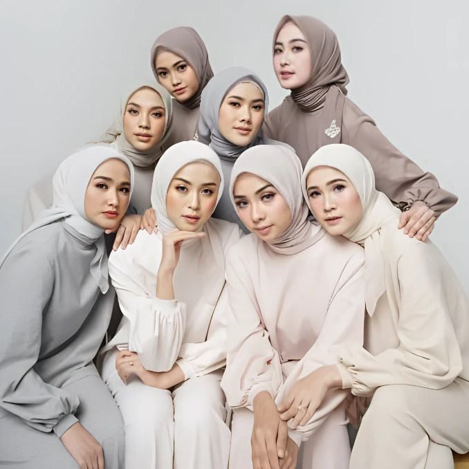 Kerudung Paris Segi Empat Malaysia Red Rose Nathalia Olimpi Umama Hijab Wanita Syari Pashmina Jilbab