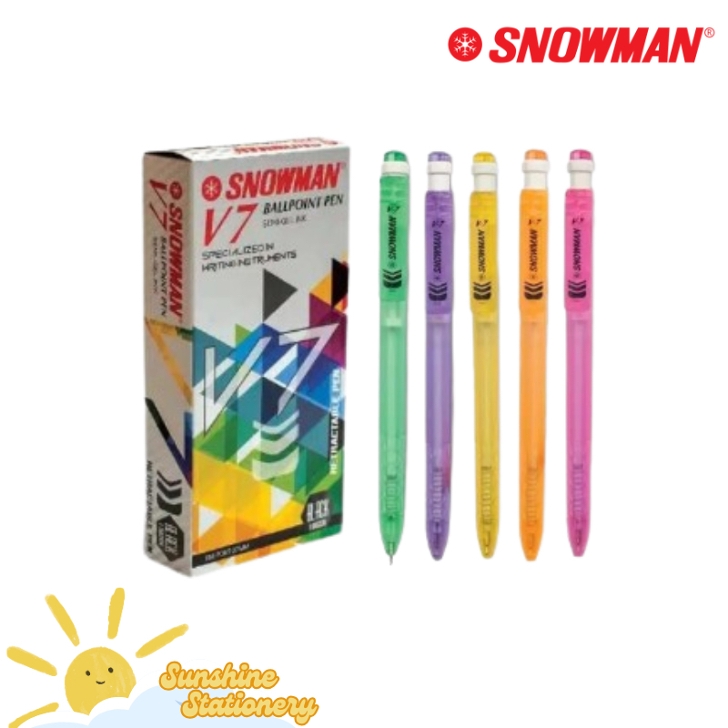 

[BOX/12PCS] SNOWMAN Pulpen V-7 / Semi Gel Pen V7