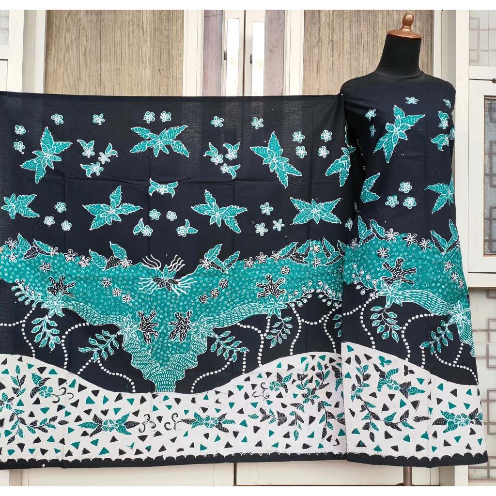 Batik Umiromlah 0710255 Bahan Kain Batik Full Tulis Asli Pengrajin Madura Pamekasan Hijau Tosca