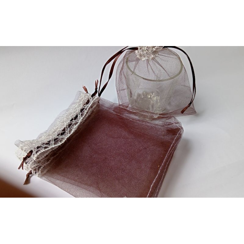 (25pcs) Kantong tile souvenir/ tile serut pernikahan ukuran 12x15 /gelas jamu /gelas kecil