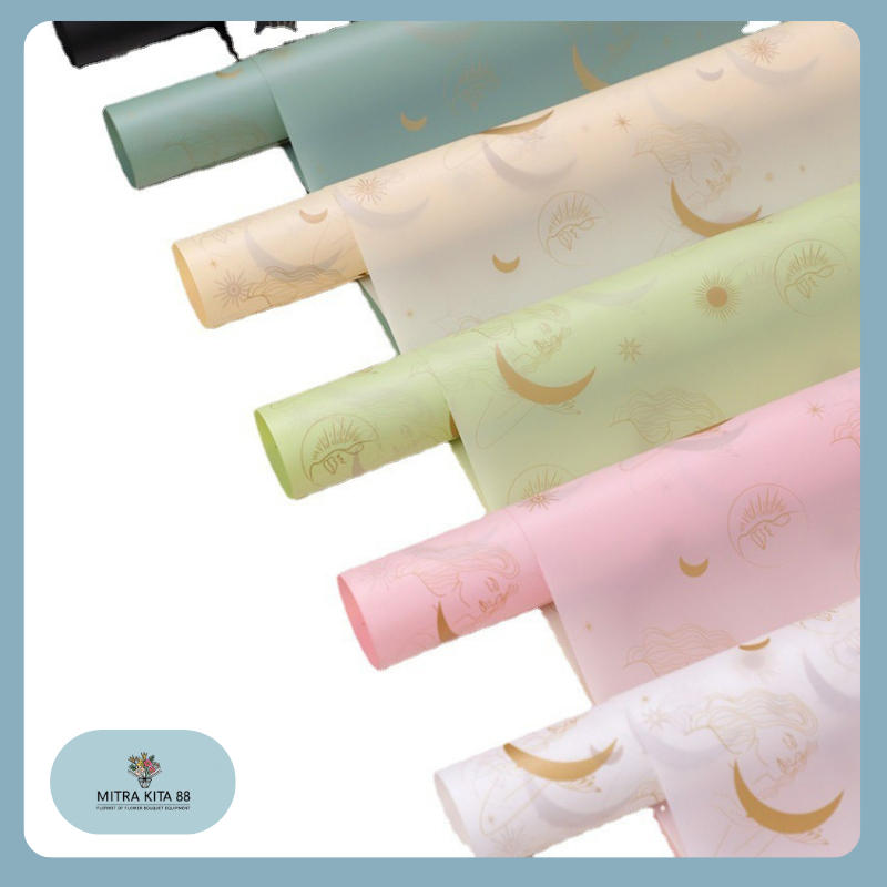

Kertas Buket Motif Bulan Flower Wrapping Paper Moon Cellophane Florist KB111