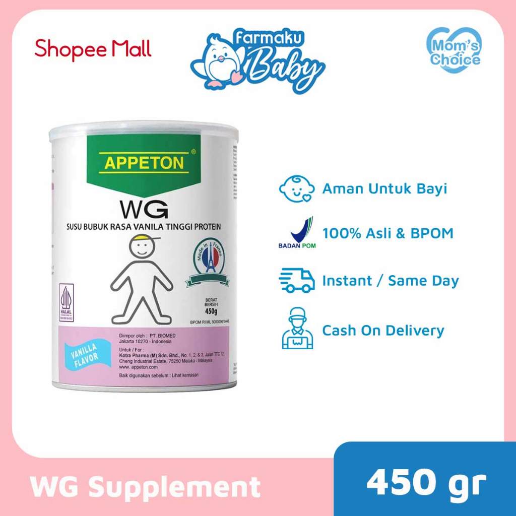 

Appeton Weight Gain Child Vanila 450 gr - Susu Penggemuk Badan Anak