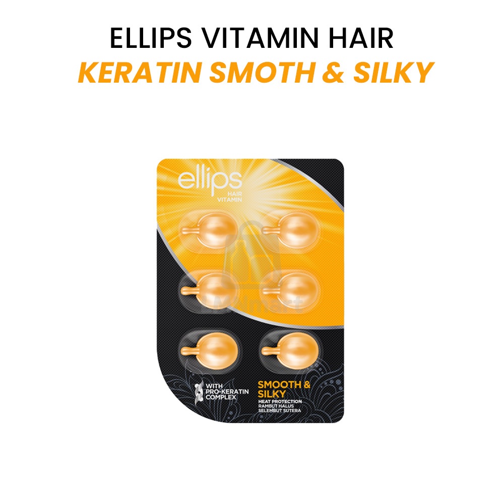 ELLIPS Vitamin Rambut Smooth & Silky 1ml 6pcs – Perawatan Rambut Kering Rontok & Rusak