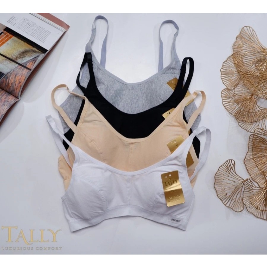 TALLY Bra BH Harian / Sport 6326 | Cup A | Full Cup | Tanpa Busa | Tanpa Kawat | Size 32-38 | Kait 2