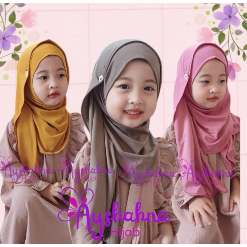 PASTAN ANAK KANCING BUNGA // hijab pashmina instan anak viral