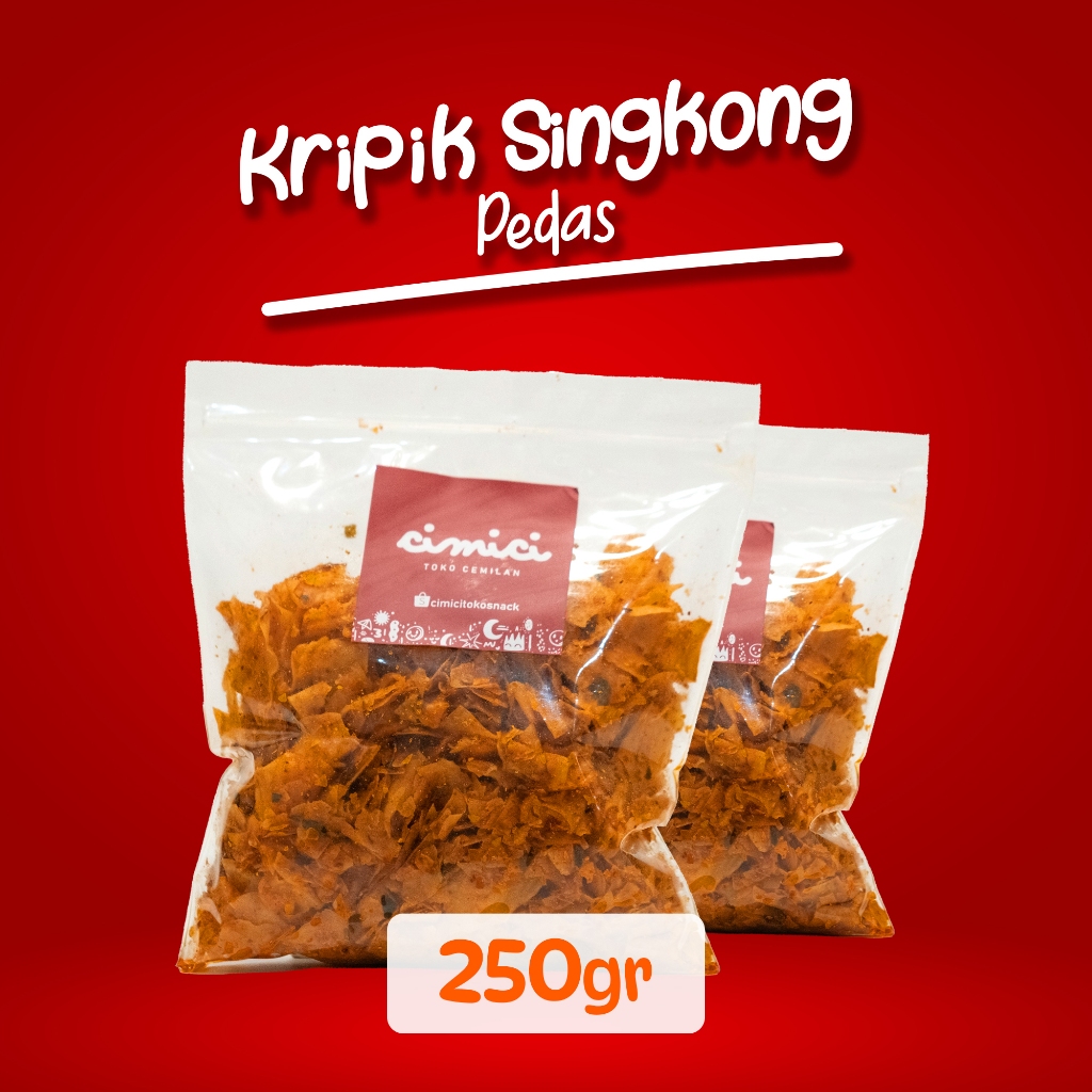 

Keripik kriwil/Keripik singkong Pedas daun jeruk 250gram
