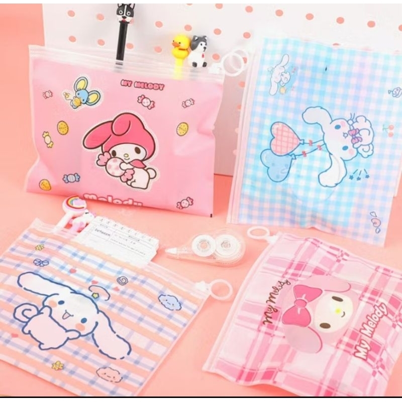 

Zipper Lock serbaguna pouch kosmetik tepak kotak pensil alat tulis