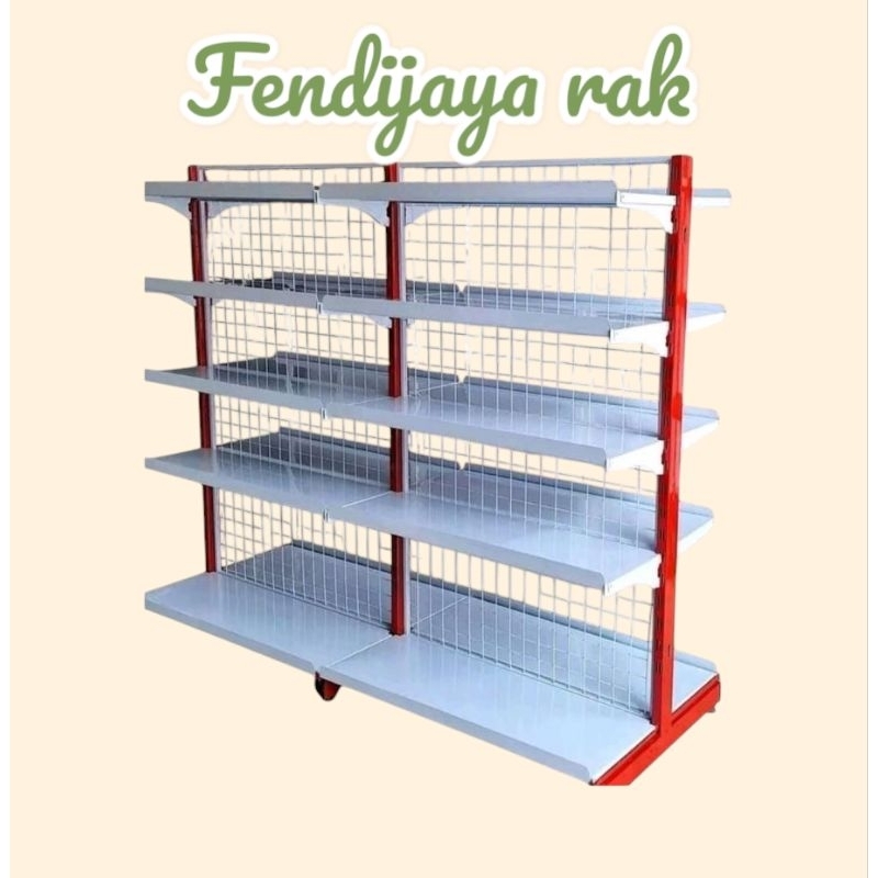 rak gondola minimarket double deret murah
