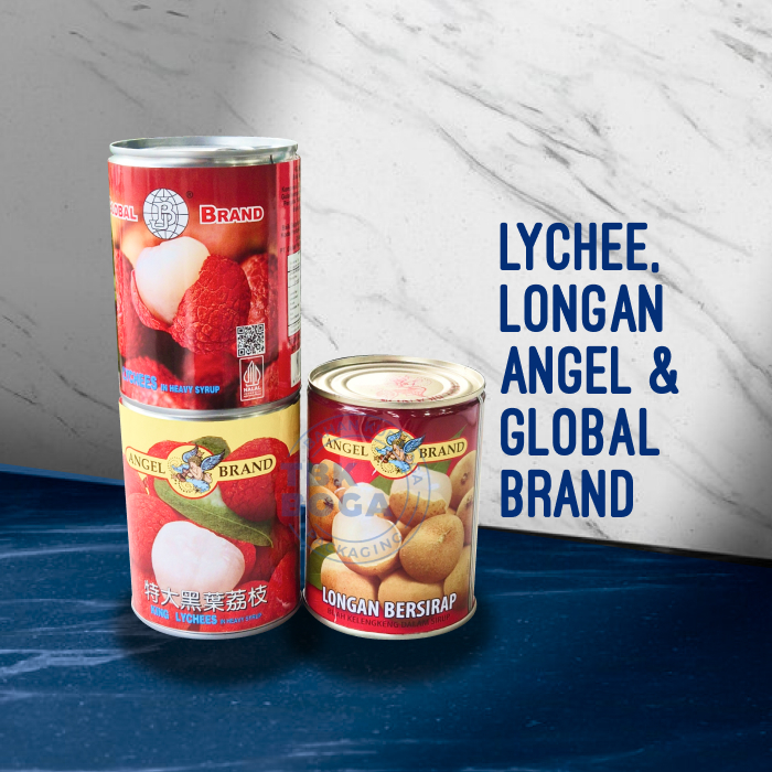 

Angel Global Brand 565 Gr ( Lychee, Longan ) Buah Kaleng Syrup Sirup Leci Lyche Kelengkeng