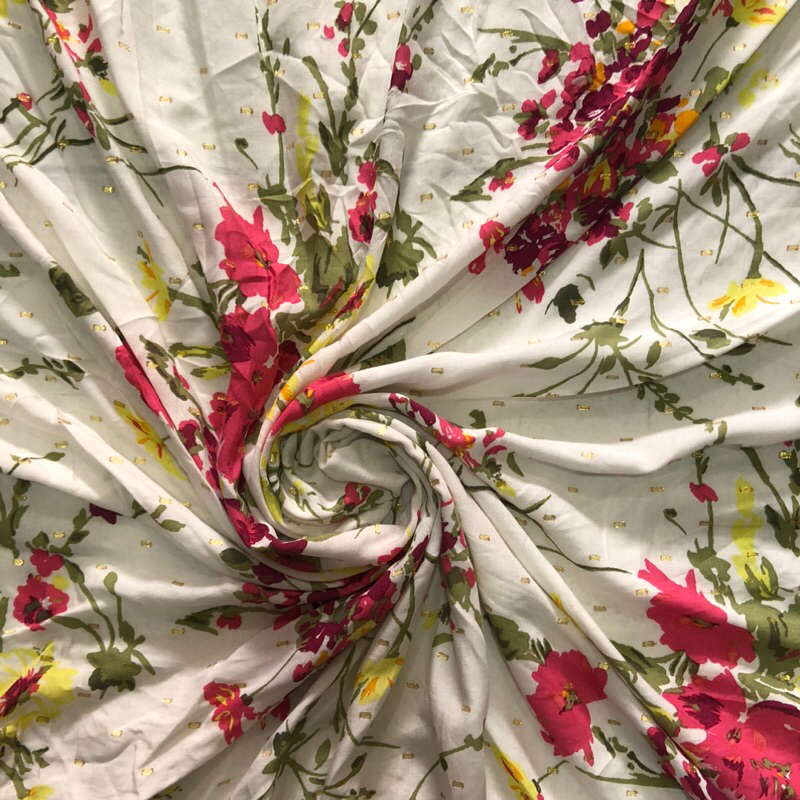 kain katun viscose gliter motif bunga - kain katun viscose luxury - kain katun viscose premium dtc