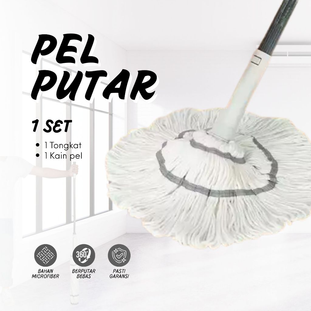 Ultra Praktis Twist Mop 1set alat kain lap pel lantai peras yang praktis untuk membersihkan lantai