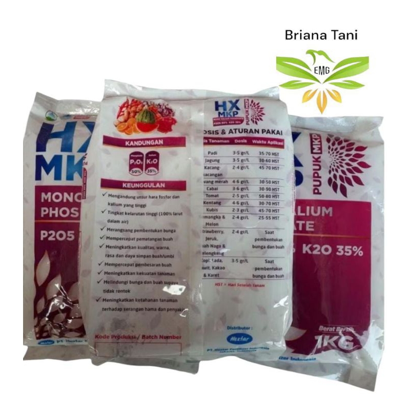 MKP DGW 1Kg Pupuk P2O5 50% dan K2O 35% Mempercepat Pertumbuhan Buah DGW  Mkp pak tani