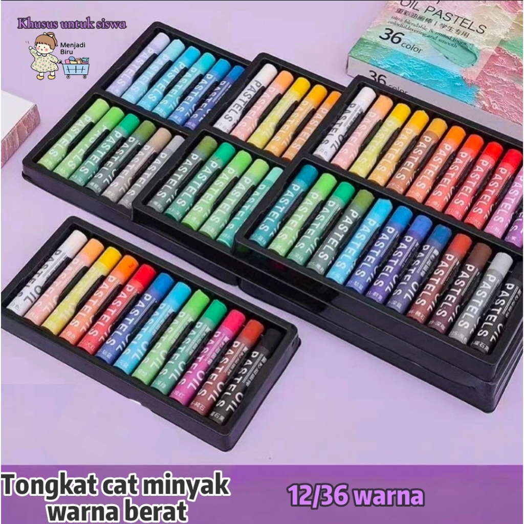 

12/36 warna warna berat pastel minyak grafiti krayon kuas warna alat tulis plastik [3]