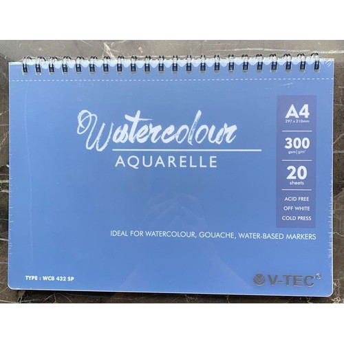 

V-TEC WATER COLOR BOOK SPIRAL A4 432