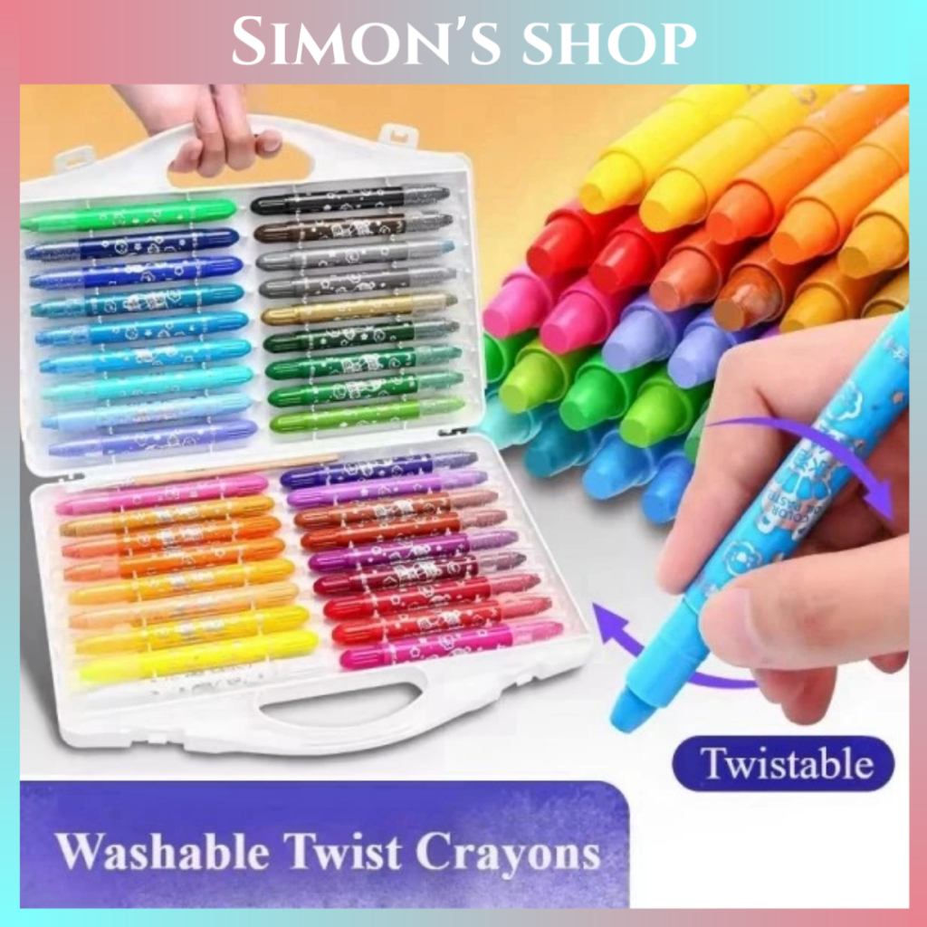 

【COD】Alat Lukis Profesional Anak -Crayon Grasp 48 Warna ata Sedang|AirLarut & Tahan Air untuk Kreativitas