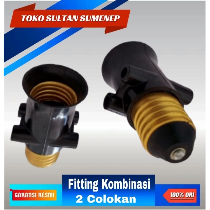 Fitting Kombinasi 2 Colokan / Fitting Gantung Kombinasi