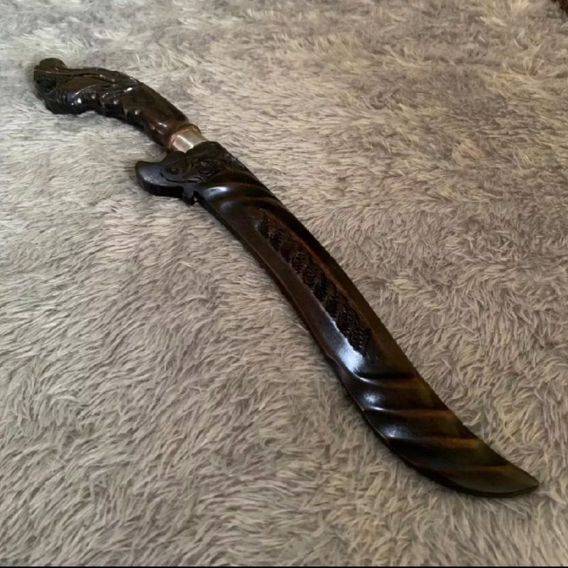 JD - Pisau Sembelih / Pisau Laduk Ukiran Naga | Panjang total 39cm