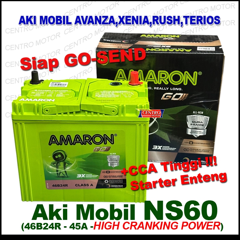 AMARON NS60.Aki mobil AVANZA,XENIA,RUSH,TERIOS.Aki maintenance free,starter kuat dan awet