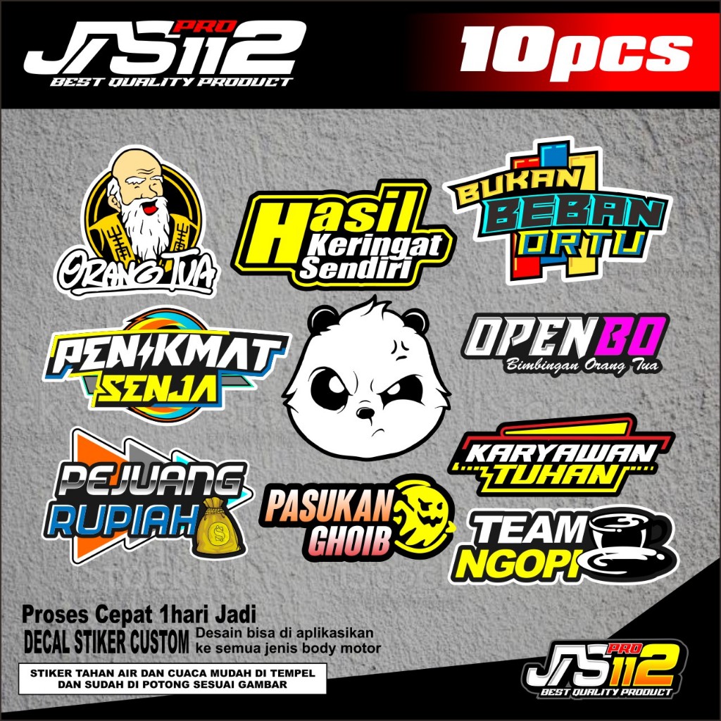 

STIKER PACK PAKET KATA - KATA BAHAN BERKUALITAS ANTI LUNTUR VYNIL MURAH MERIAH