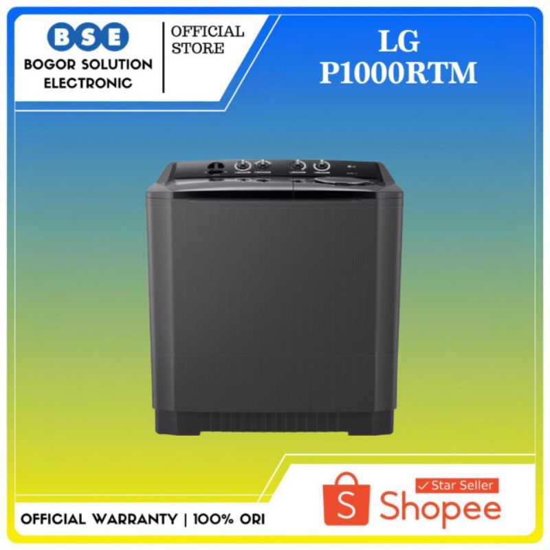 LG Mesin Cuci 2 Tabung P1000RTM 10 Kg  Mesin Cuci LG  P1000RTM Twin Tub