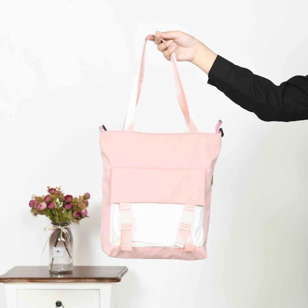 TOTEBAG KUCING RANSEL WANITA RESLETING / TOTE BAG LUCU, RANSEL/SLEMPANG,BISA CUSTOM SABLON TB 002 C