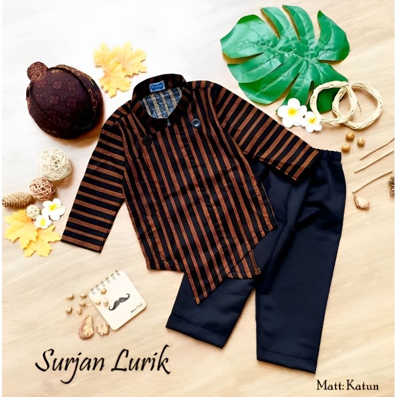 Surjan lurik anak|Set Lengkap Surjan Lurik Anak|baju+celana+blangkon