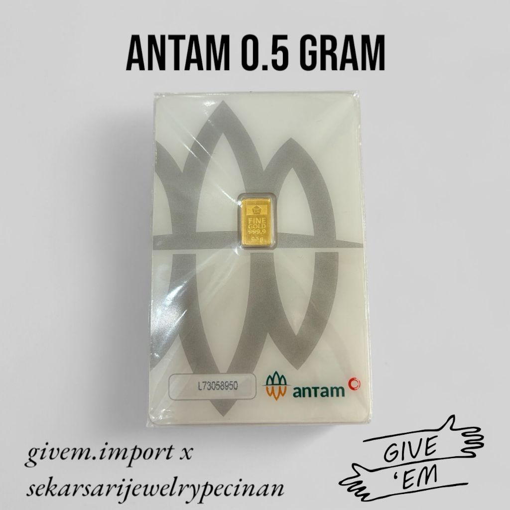 0.5 Gram Logam Mulia ANTAM LM Emas Batangan Batang Investasi Emas Certieye Redmark 24K Barcode Asli