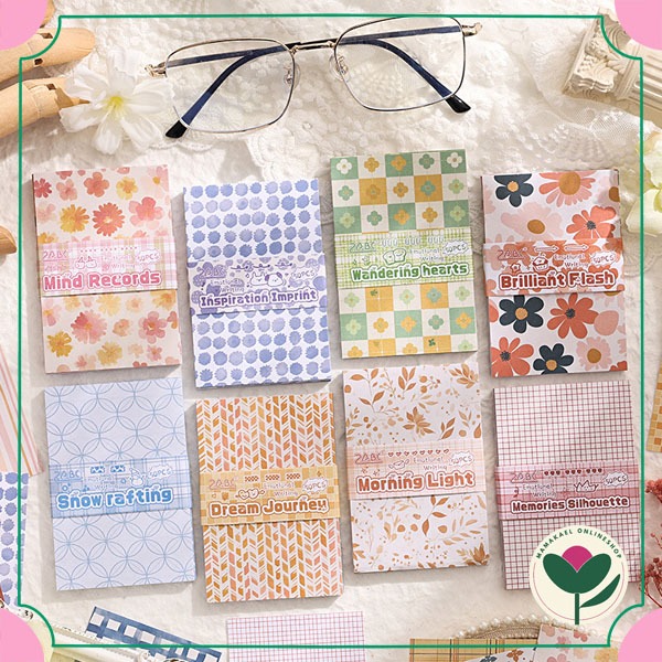 

1 set isi 50 pcs emotional writing deco paper vintage estetik kertas hias jurnal scrapbook MK1964