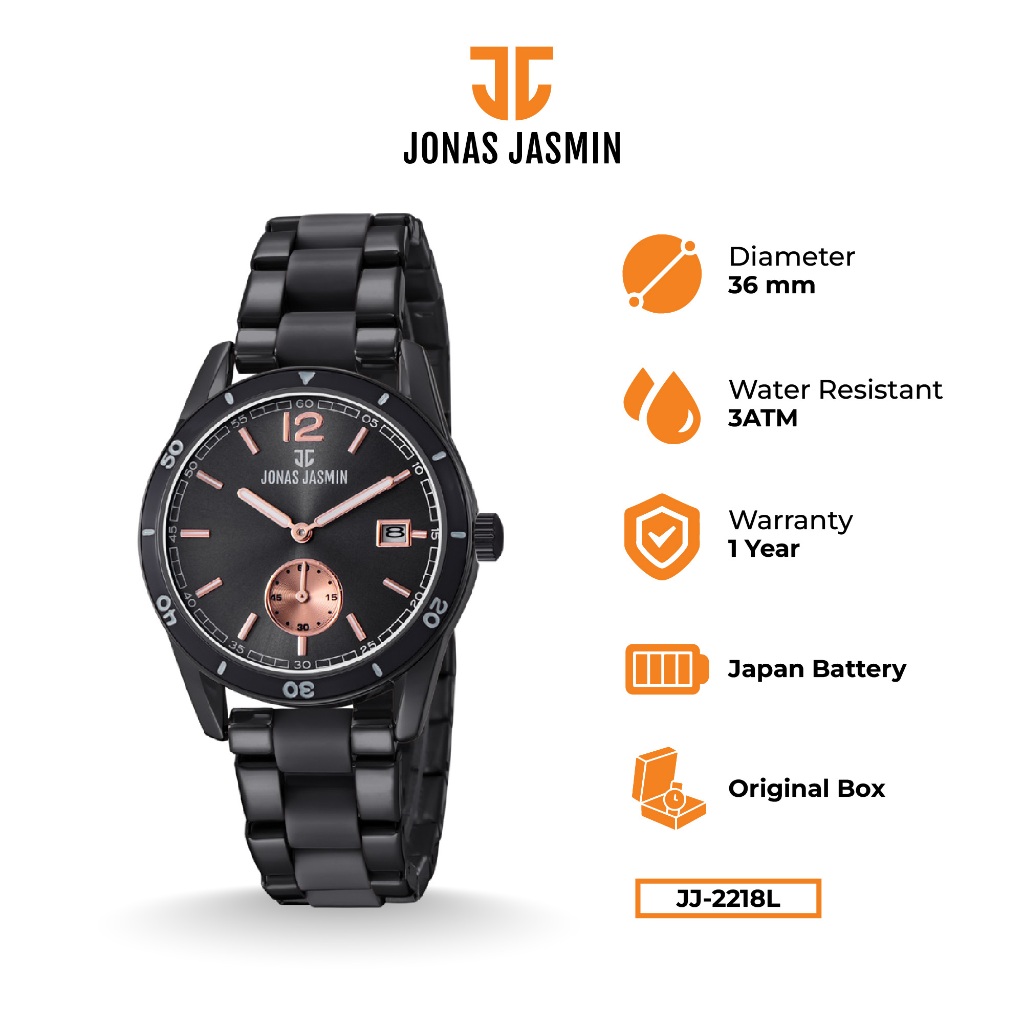 Jonas Jasmin - Jam Tangan Wanita Analog JJ-2218L Include Box Fullset