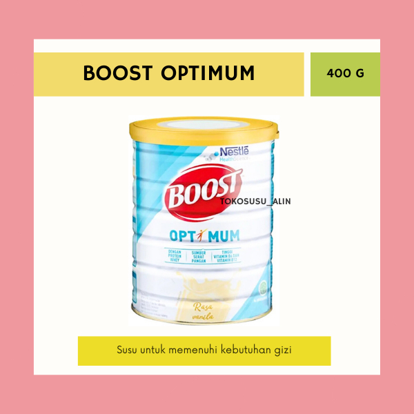 

BOOST OPTIMUM RASA VANILA 400 G/SUSU PENAMBAH NUTRISI/PROTEIN WHEY BEBAS LAKTOSA