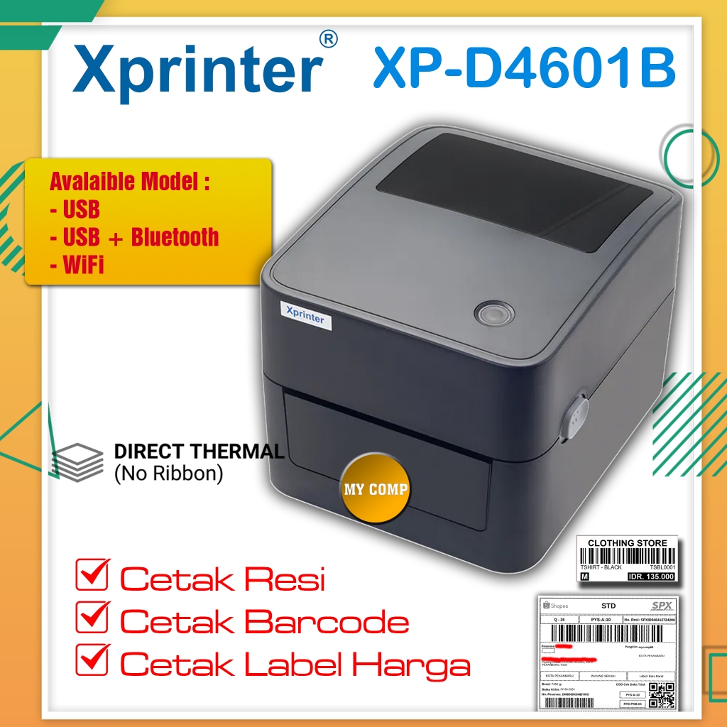 Iware Xprinter XP-D4601B Printer Thermal Label Barcode Resi USB Bluetooth A6 XP-4601B
