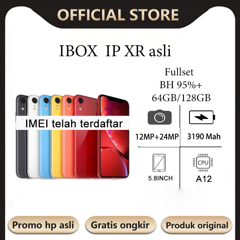 IBOX IP XR 64GB/128GB SECOND FULLSET ORIGINAL 100% All operator Kondisi Perfect