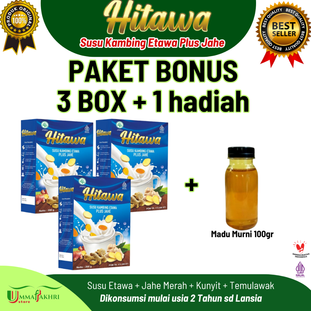 

[Paket 3 box] Hitawa Susu Kambing Etawa plus Jahe untuk Kesehatan Sendi dan Tulang