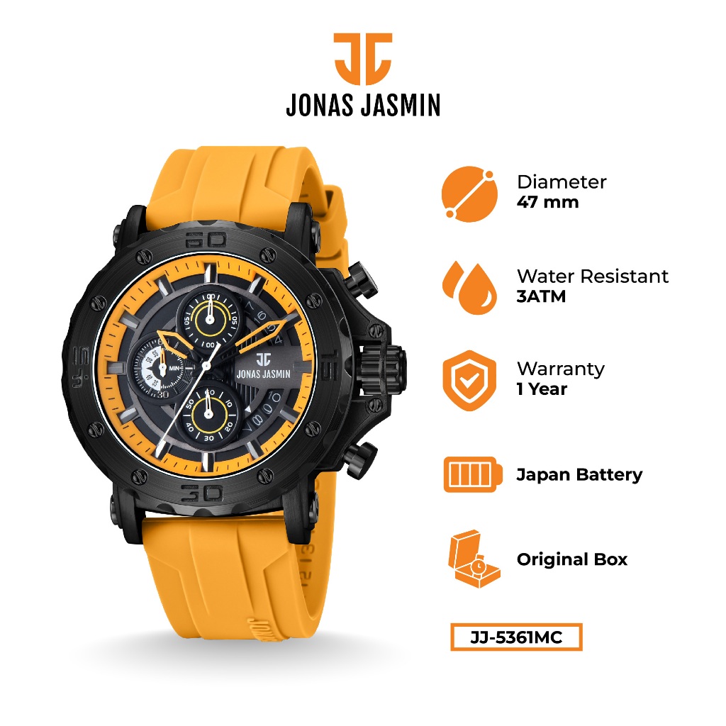 Jonas Jasmin - Jam Tangan Analog Pria JJ-5361MC Chrono Aktif Include Box Fullset