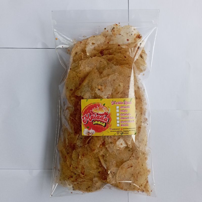 

Keripik Kaca Pedas Daun jeruk dsb 250gram