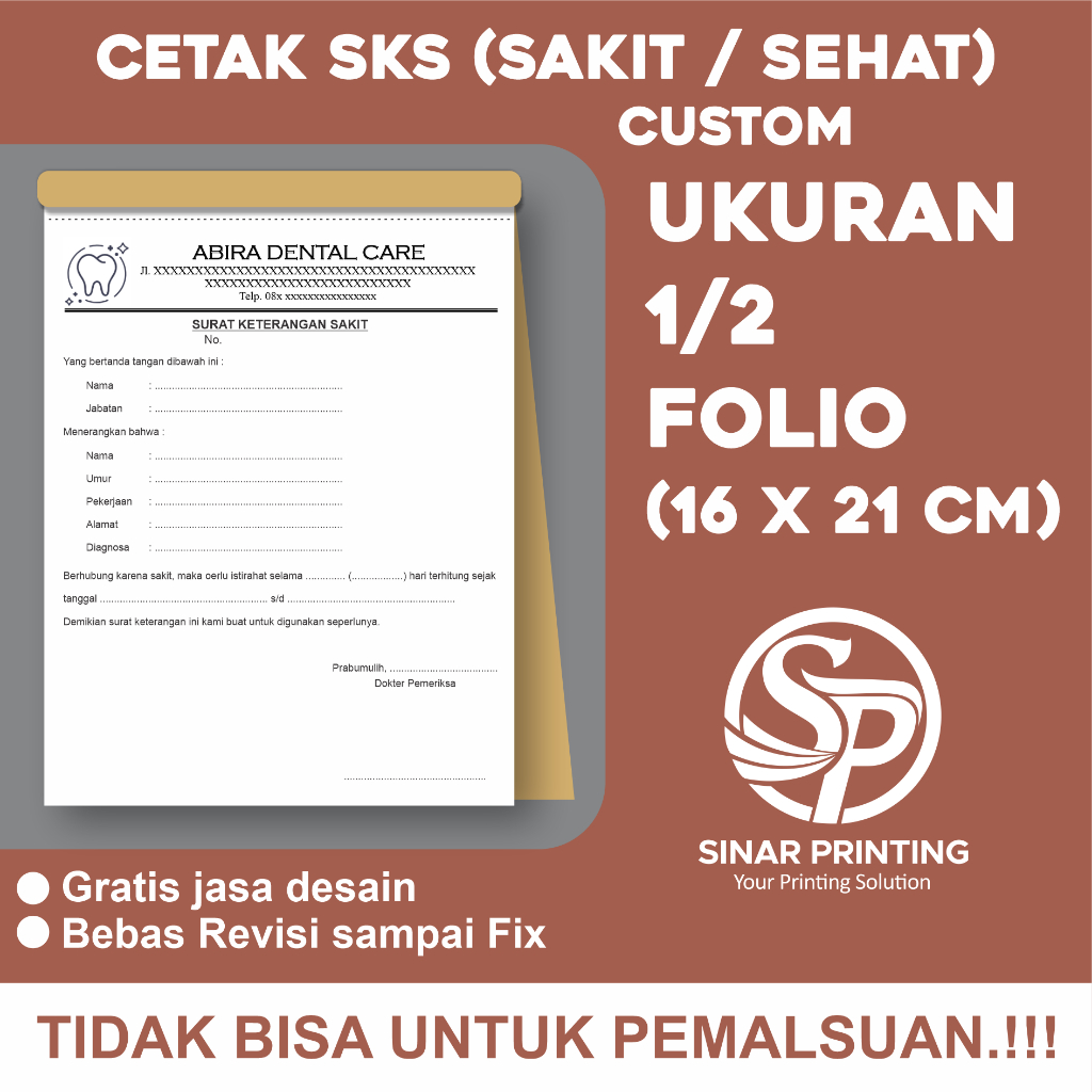 

Cetak SKS Custom Ukuran 1/2 Folio
