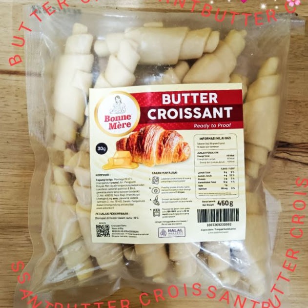 

BONNE MERE Croissant Butter / Plain 450gr – Isi 15 pcs | Frozen Croissant Siap Panggang!