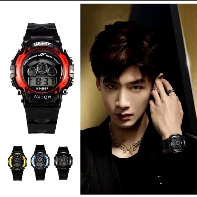 jam tangan sport pria / jam tangan digital LED / jam tangan pria wanita