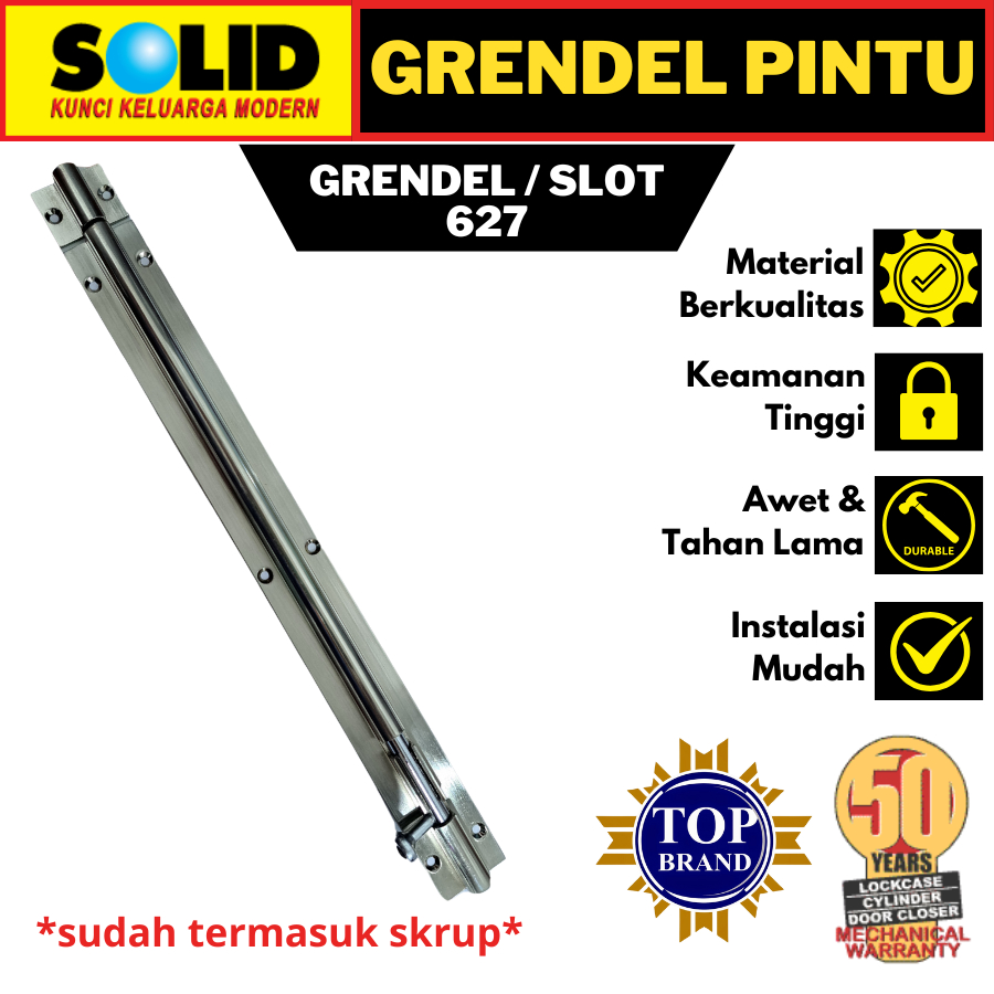 SOLID GRENDEL 627 12 INCH SOLID GRENDEL PINTU SLOT KUNCI PINTU 12 INCH SOLID SLOT PINTU 12 INCH