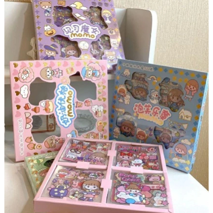 

100 Lembar Stiker Momo Motif Kartun Korea Anti Air Dapat Box Stiker LUCU MAINAN PEREMPUAN