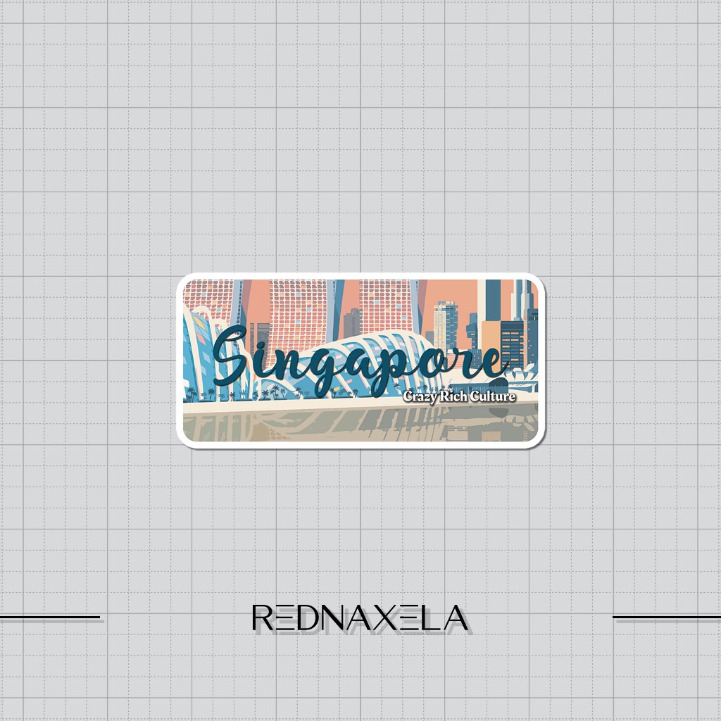 

Stiker Vinyl Stiker Koper Singapore Crazy Rich Culture Travel Suitcase Sticker