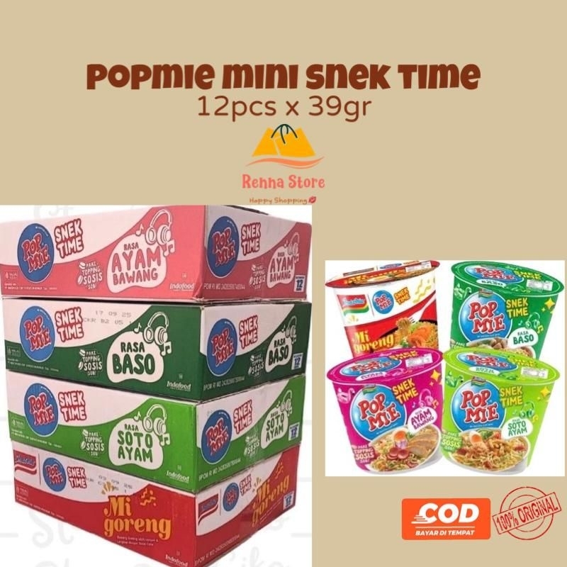 

Pop Mie Mini Snek Time 39gr (1dus isi 12pcs) Food Noodles