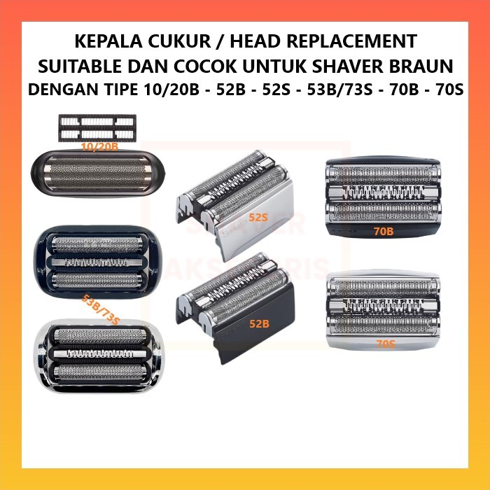 Suitable for braun shaver replacement head 10b 20b 21b 32b 32s 52b 52s 53b 73s 70s 70b 83m
