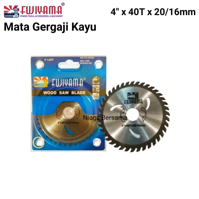 Mata Grinda Potong Kayu 4 Inchi X 40T Fujiyama Gergaji Sirkel Serbaguna