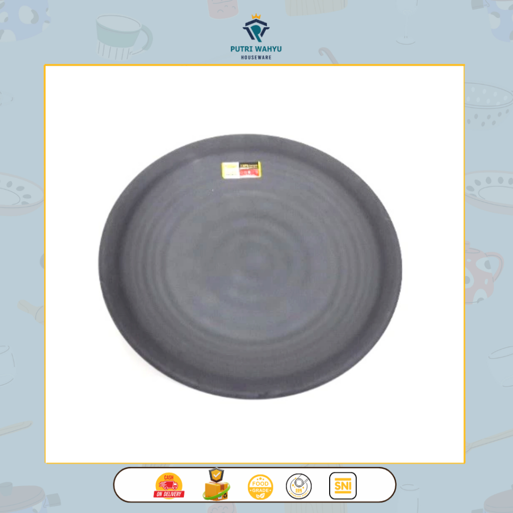 P2210A Piring Melamin Model Tembikar Bulat Golden Dragon - Hitam 10 Inc / Piring Tembikar Golden Dra